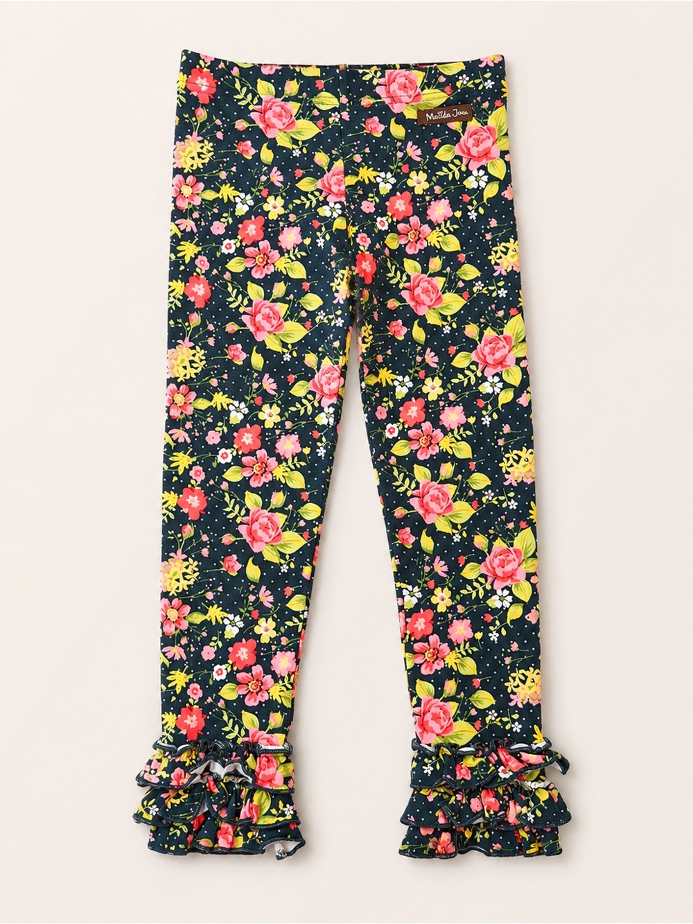Matilda Jane Navy Floral Ruffle Hem Leggings